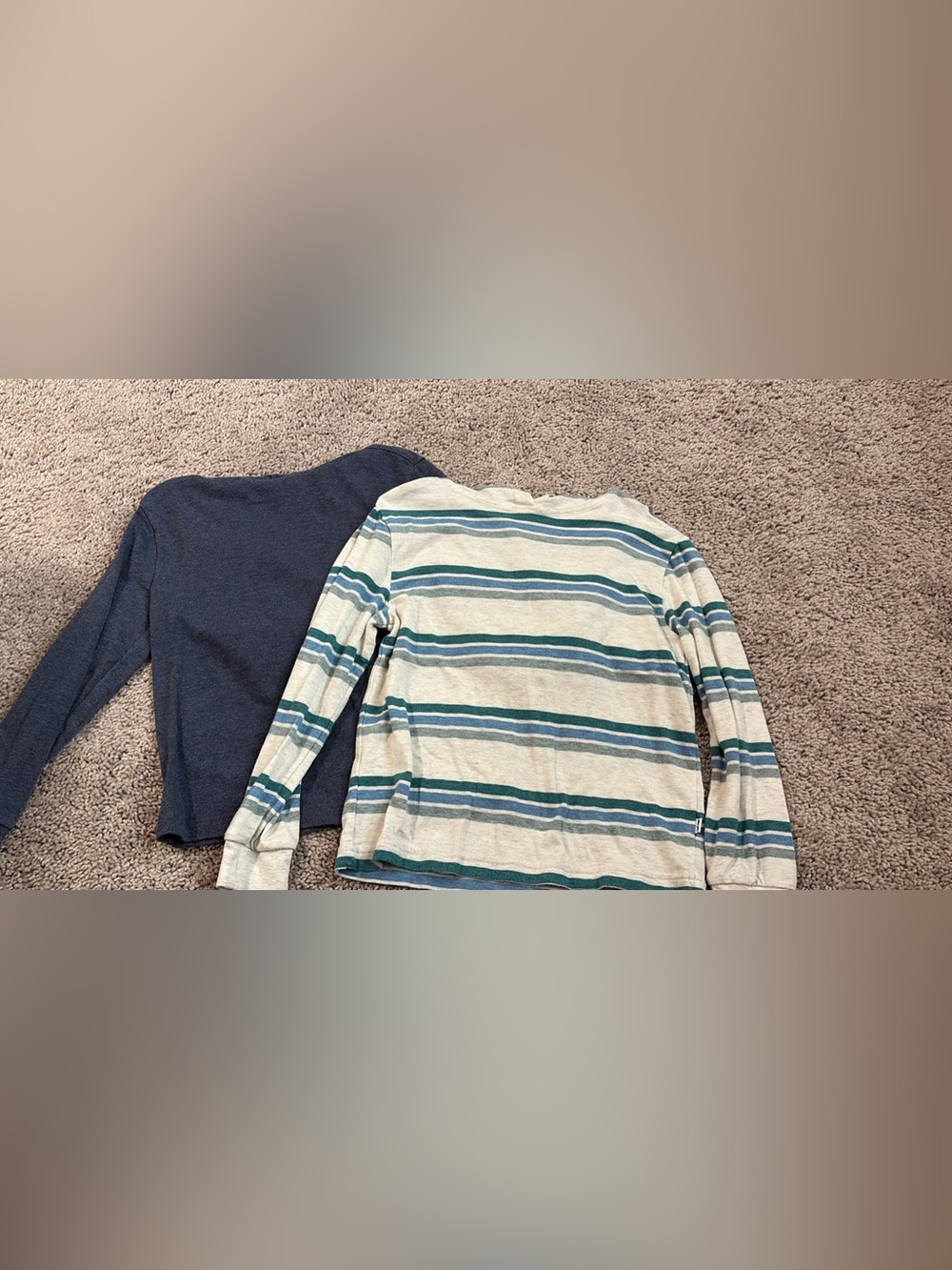 Little Sleepies Kids Long-Sleeve Stripe & Solid Tops - Blue & Cream